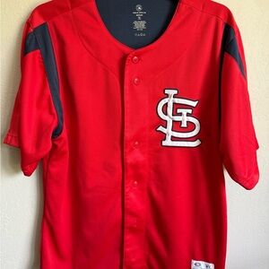 Men’s M Res St Louis Cardinals True Fan Short Sleeve Button Up Team Jersey